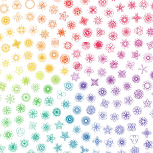Spirograph Phyllotaxis Grid — Rainbow — (A3)